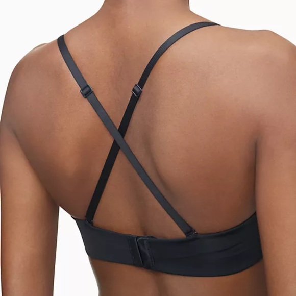 NWOT Calvin Klein Strapless Push Up Bra Detachable Straps Size 34A Black - Picture 7 of 14